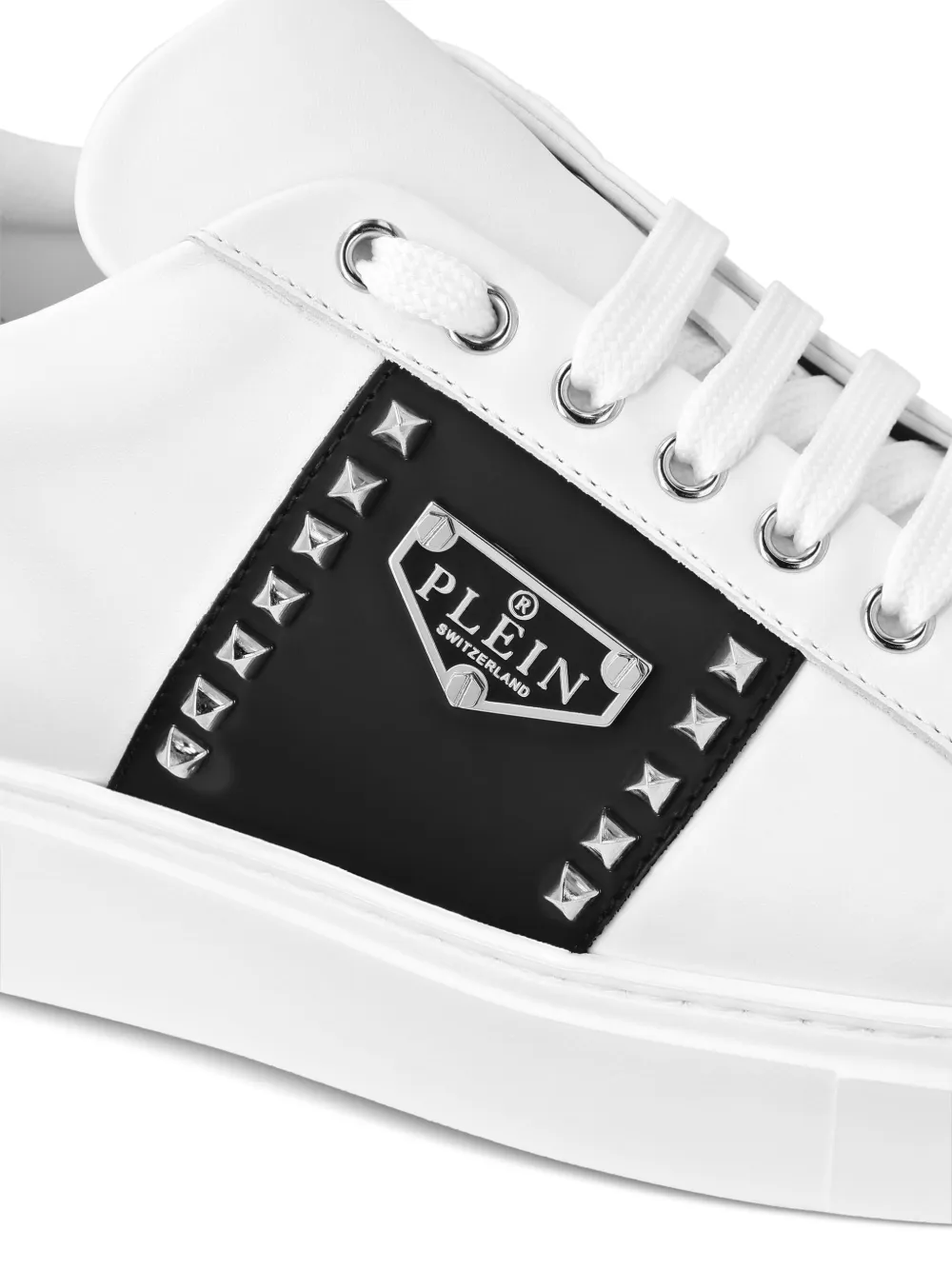 Philipp Plein leather hexagon sneakers White