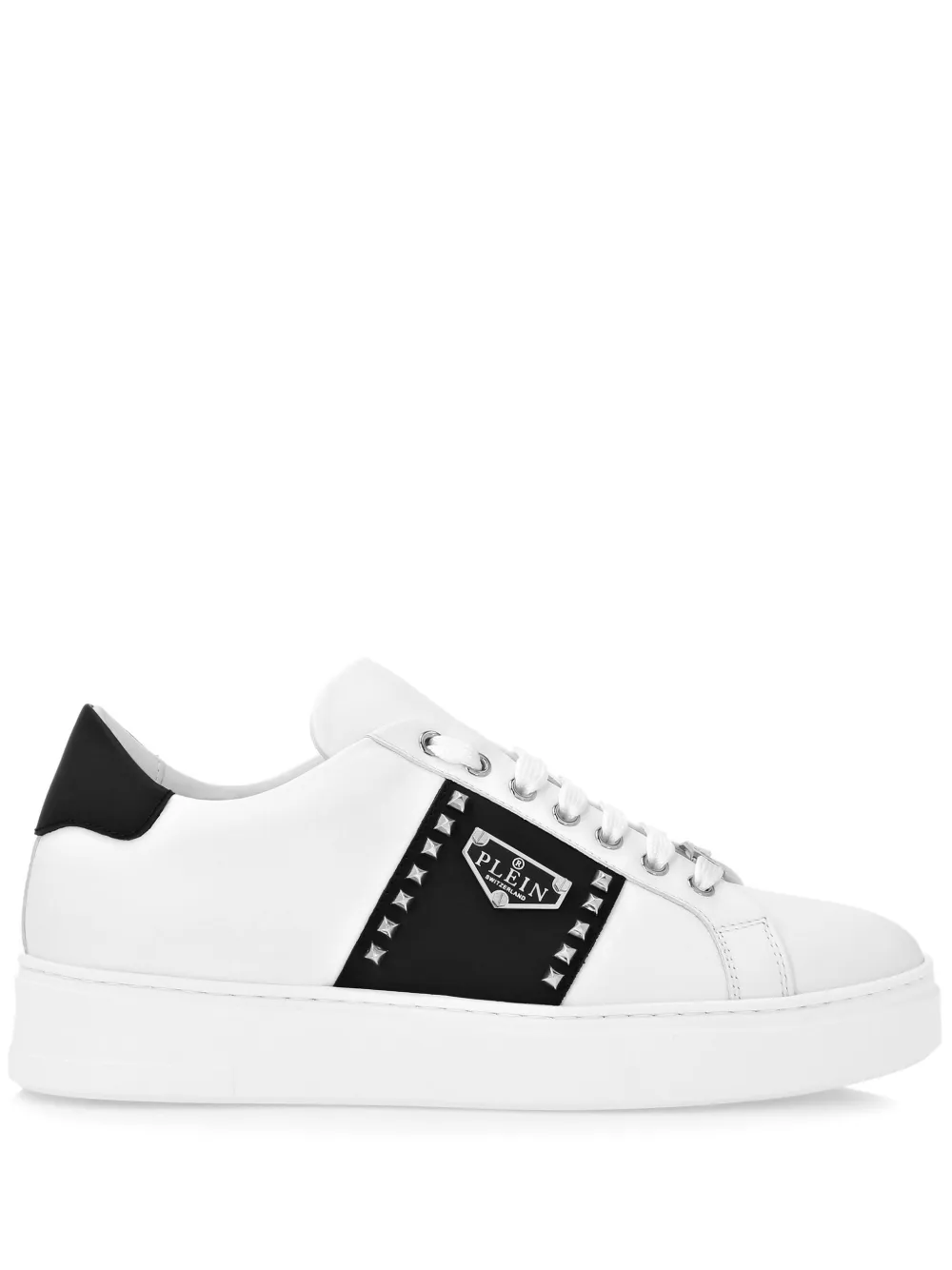 Philipp Plein leather hexagon sneakers White