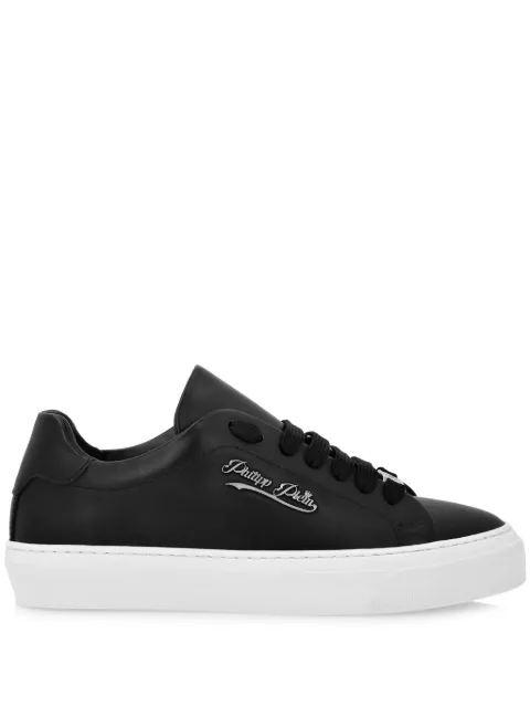Philipp Plein Signature-print leather sneakers