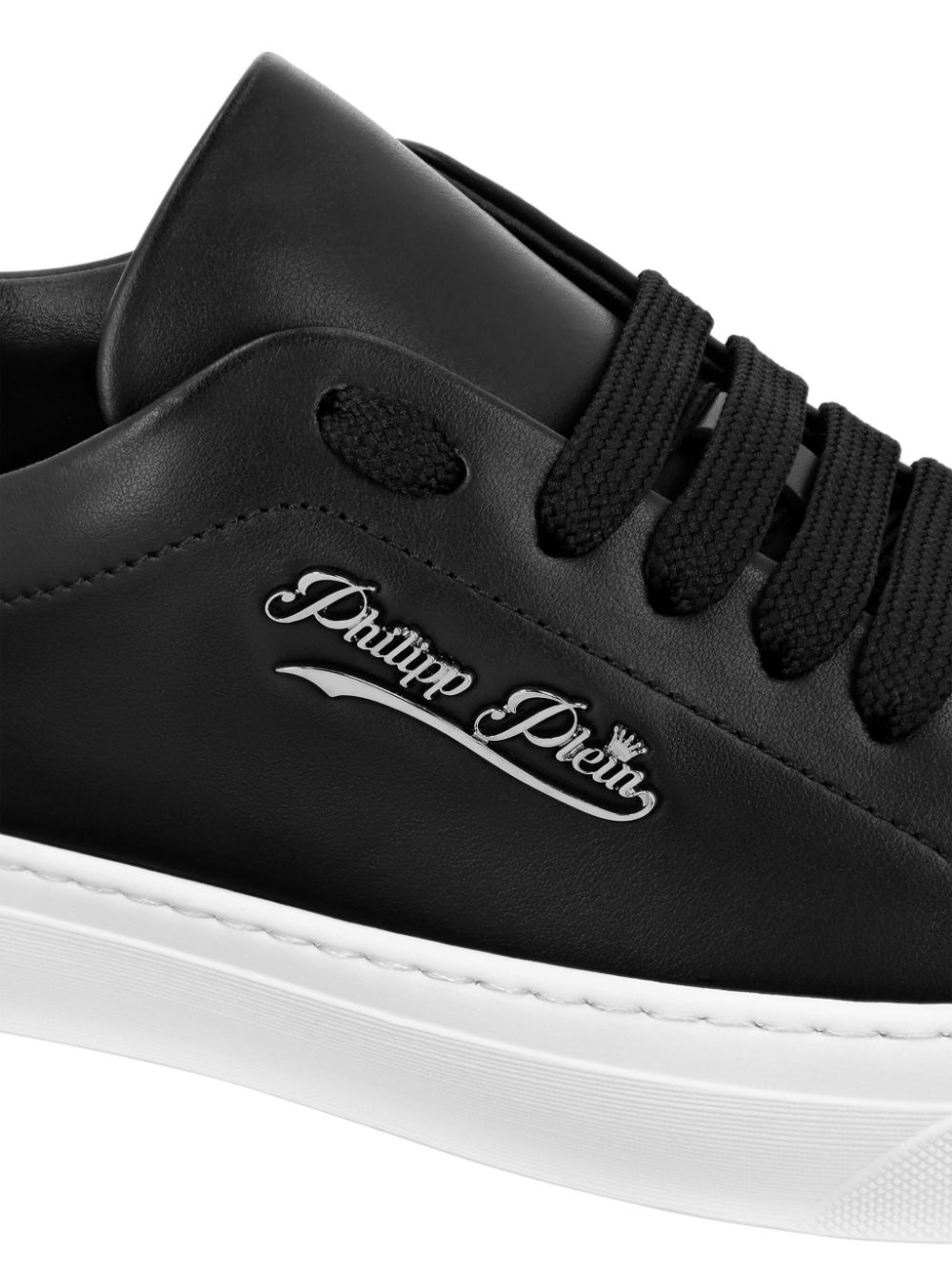 Philipp Plein Leren sneakers met kenmerkende print Zwart