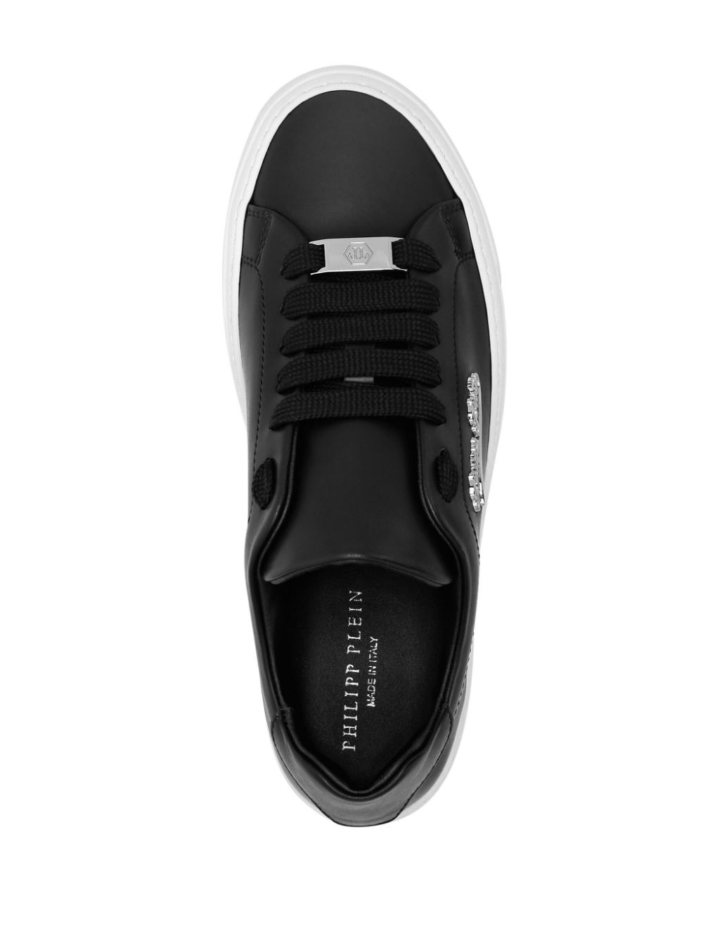 Philipp Plein Leren sneakers met kenmerkende print Zwart