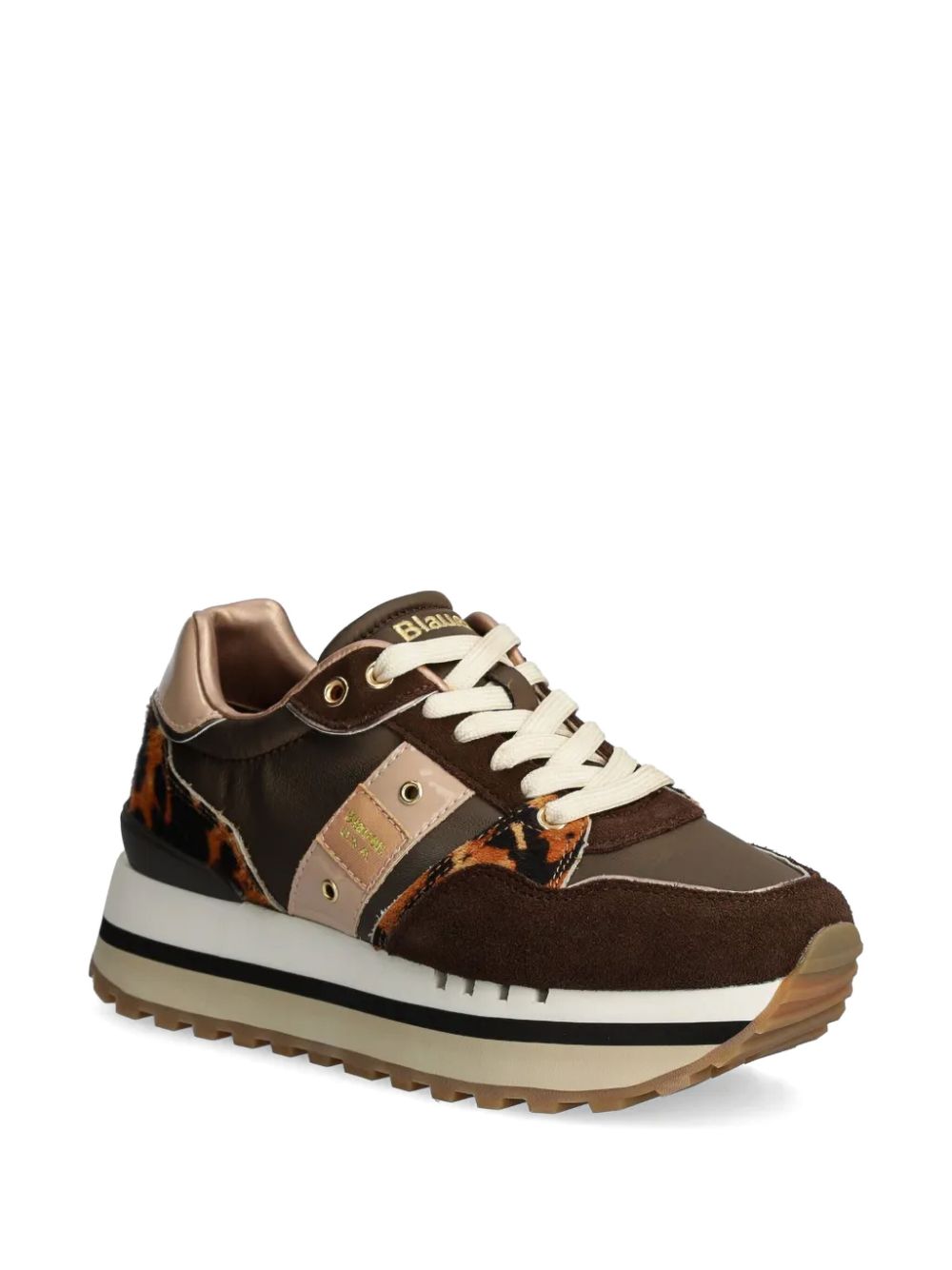 Blauer panelled sneakers - Bruin