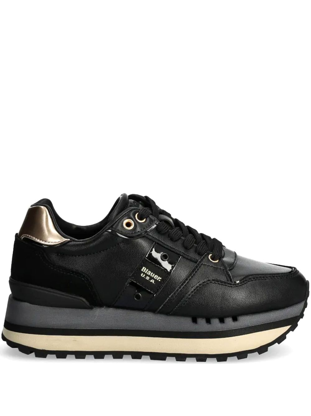 Blauer panelled sneakers Zwart