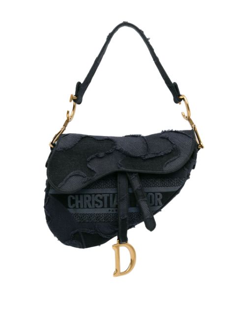 Christian Dior 2019 Embroidered Camouflage Saddle shoulder bag Women