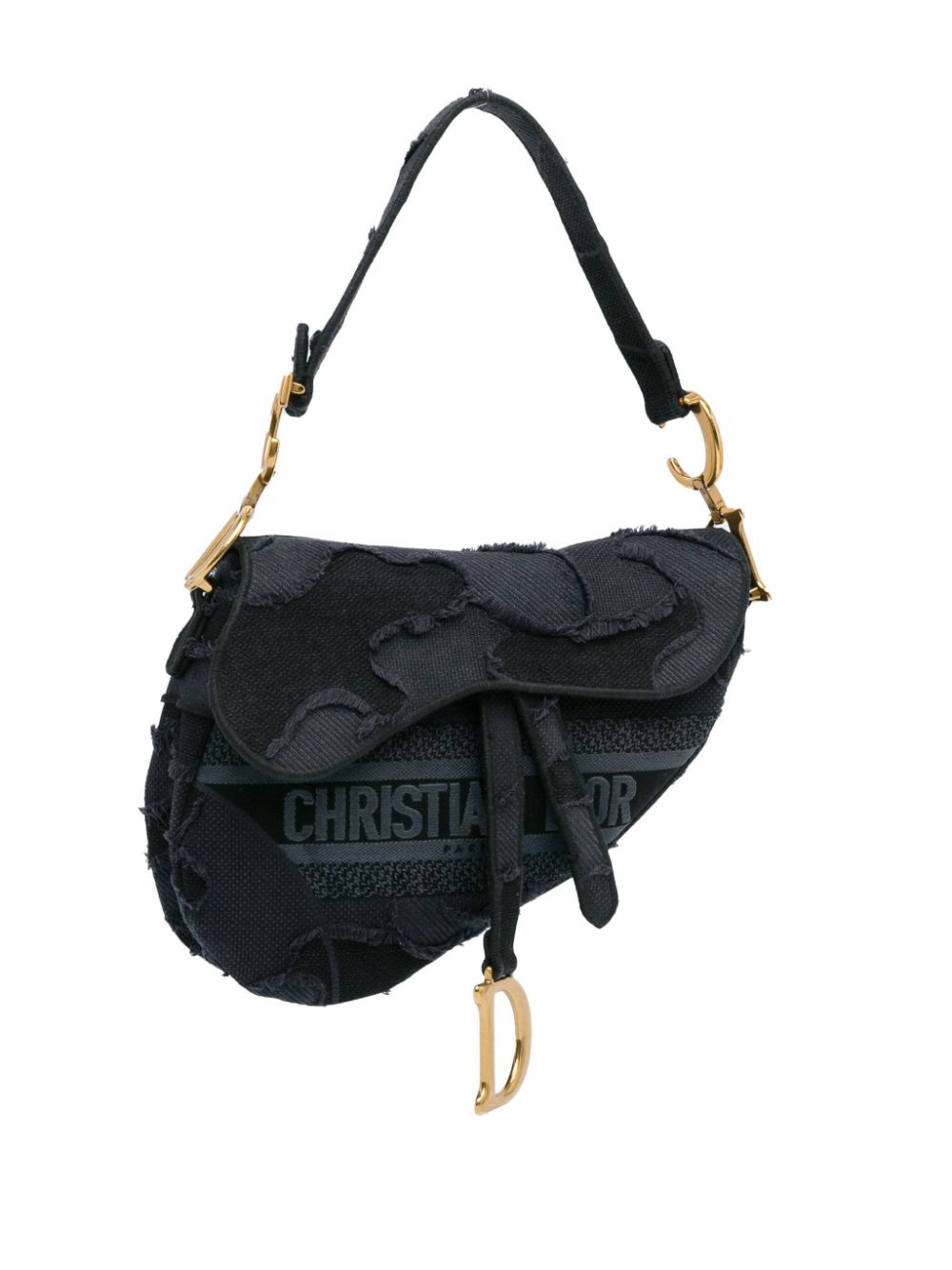 Christian Dior 2019 Embroidered Camouflage Saddle shoulder bag Women