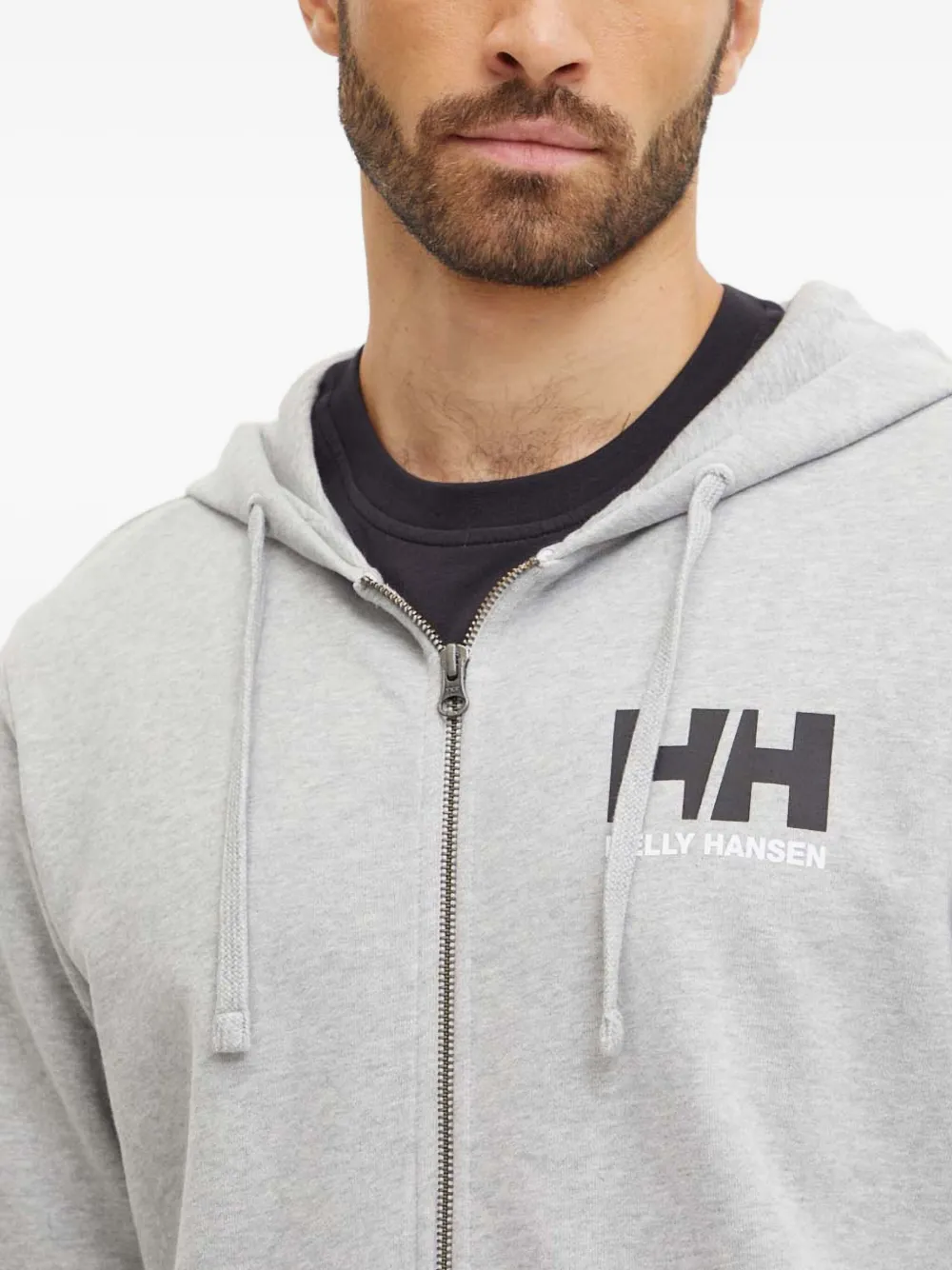 Helly Hansen Hoodie met rits en HH-logo Grijs