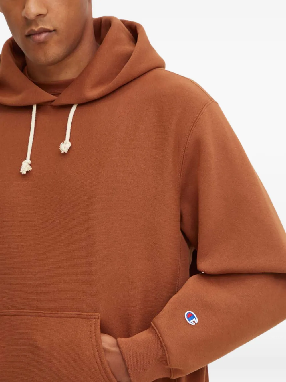 Champion Reverse Drawstring Hoodie In Brown