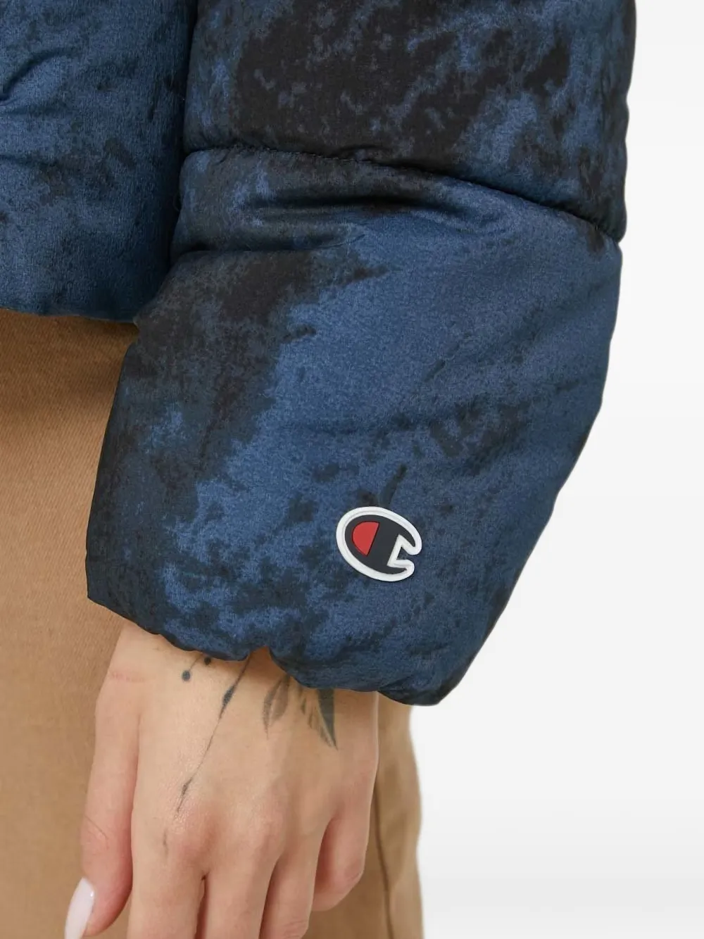 Champion printed padded jacket Blauw