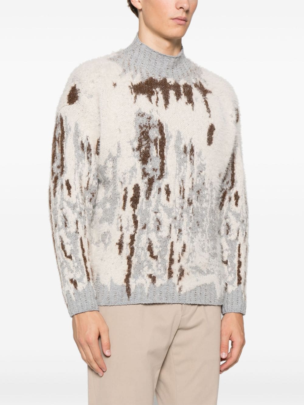 Shop Federico Cina Jacquard Sweater In Neutrals