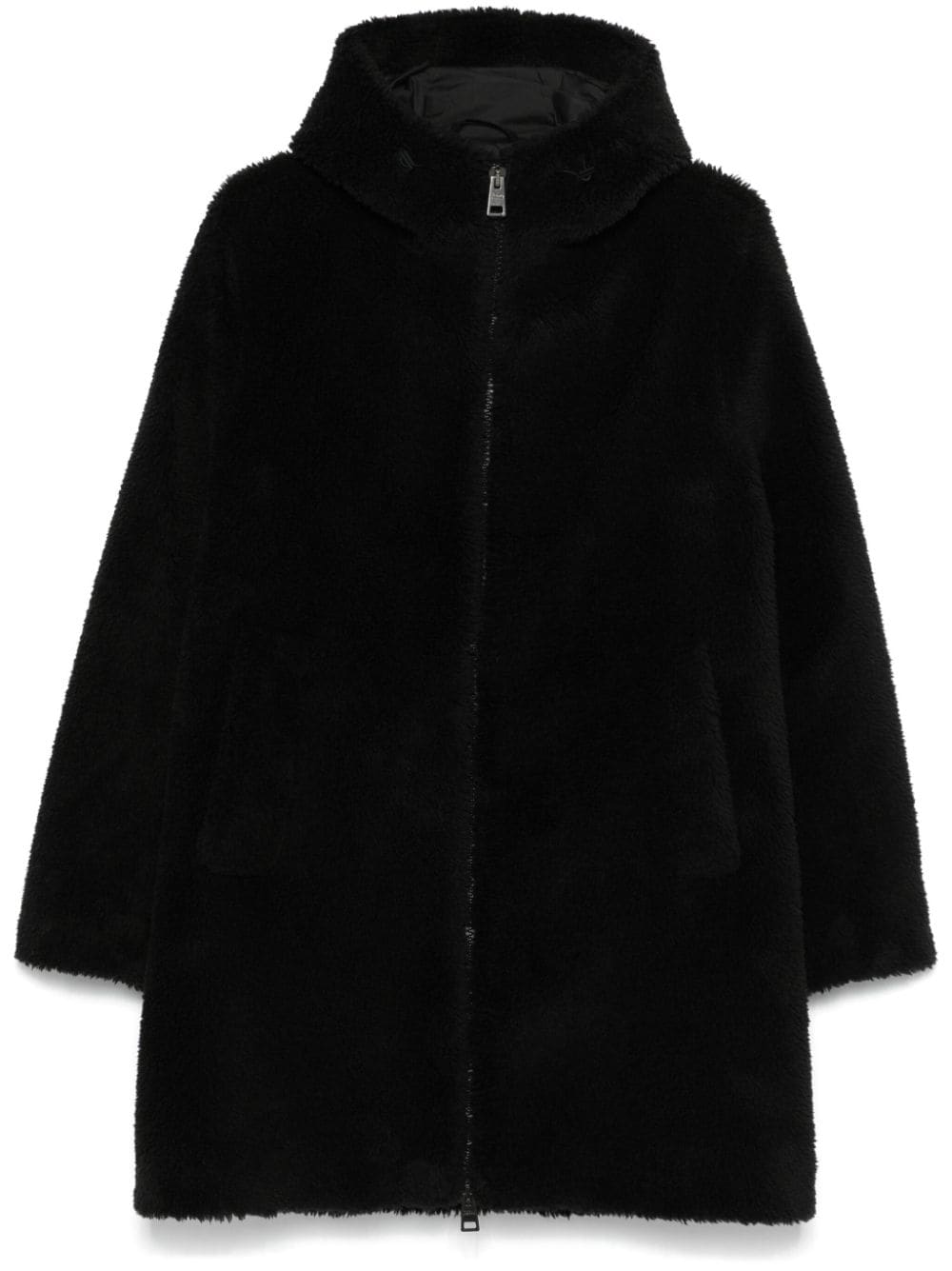 Shop Herno Faux-fur Parka In Black