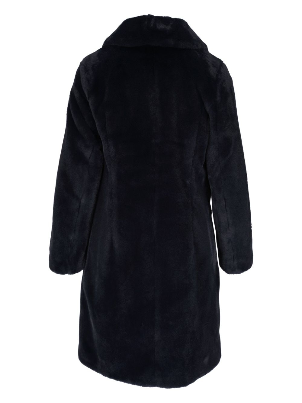 Black faux fur longline coat online