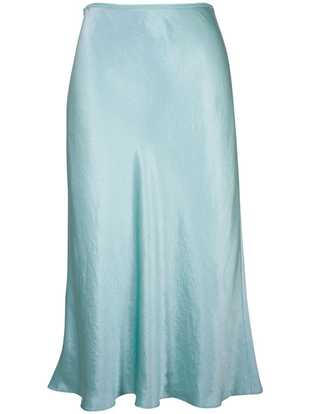 satin-finish midi skirt