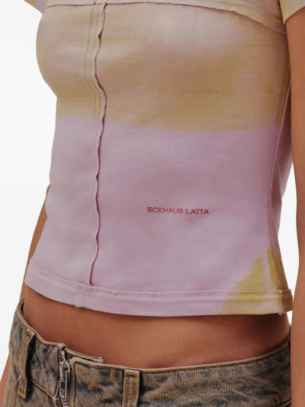 【関税込み】Eckhaus Latta ピンク Lapped ベビーTシャツ Eckhaus Latta Lapped Baby T-shirt | Pink | FARFETCH