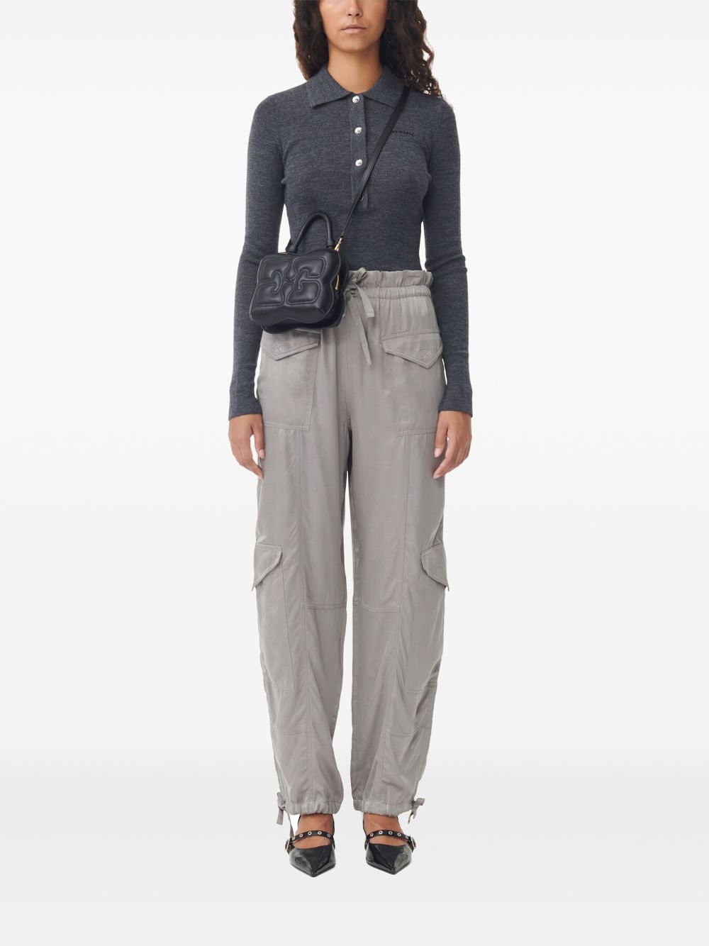 GANNI high-waisted trousers - Grijs