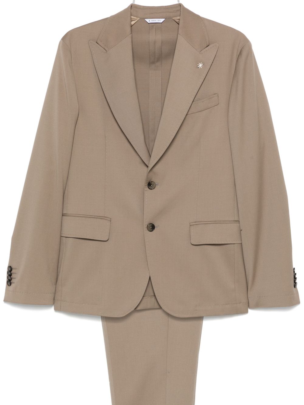 Shop Manuel Ritz Single-breasted Suit In Neutrals