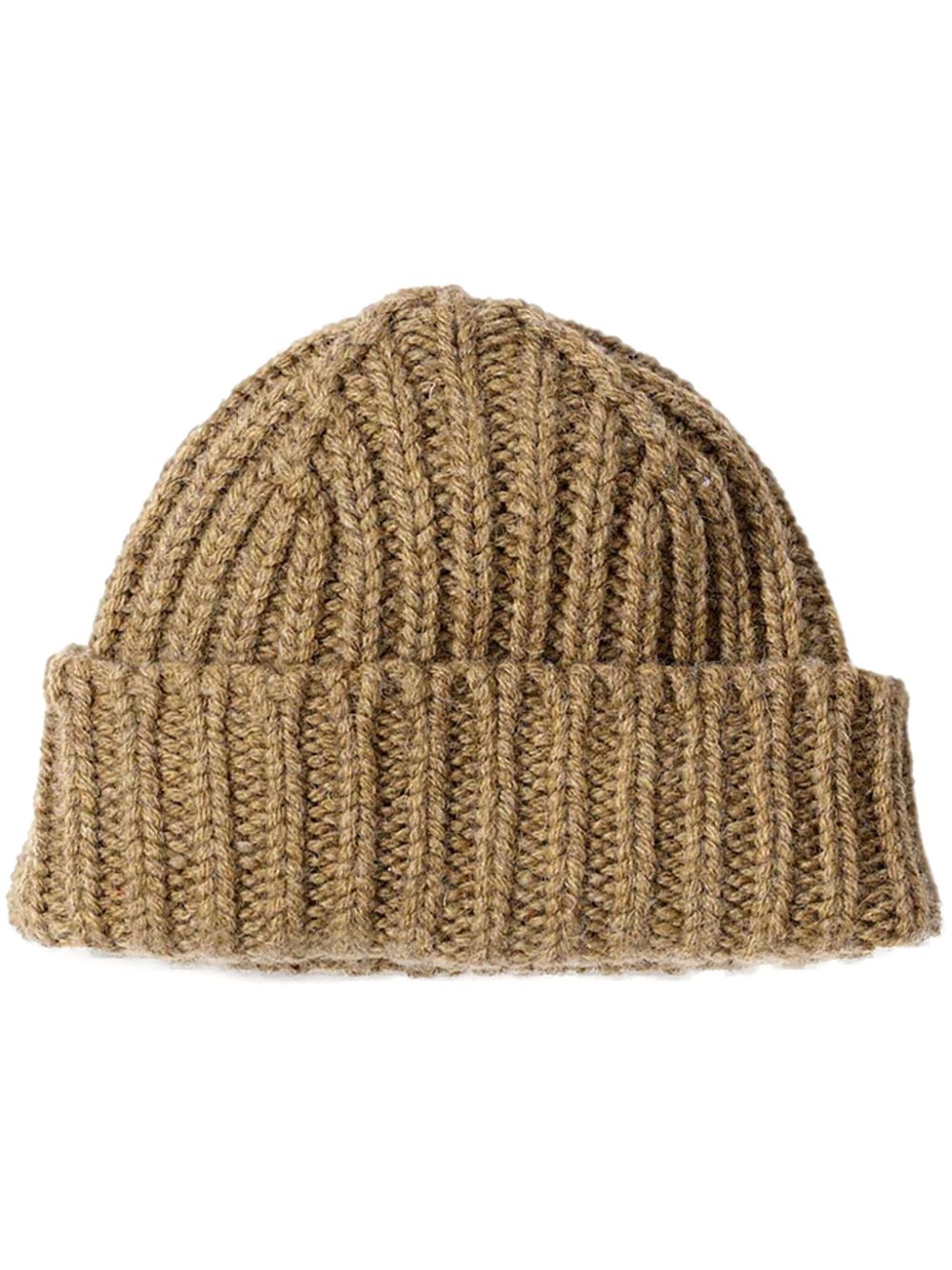 chunky-ribbed wool beanie hat