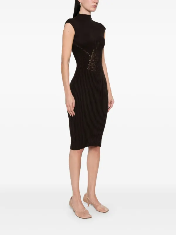 Isa Boulder Raven Midi Dress | Brown | FARFETCH