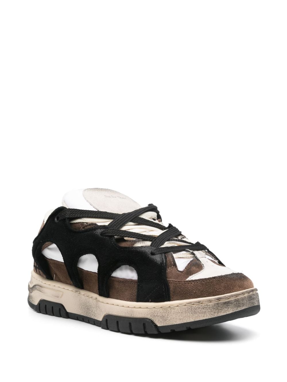 Shop Santha Cut-out Sneakers In Brown