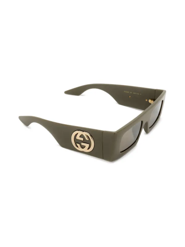 Gucci Eyewear Interlocking G Sunglasses | Green | FARFETCH RO