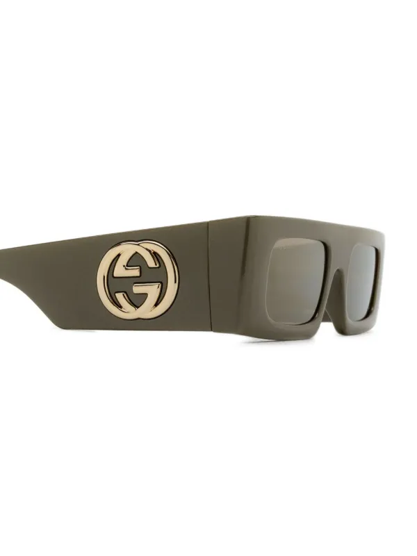 Gucci Eyewear Interlocking G Sunglasses | Green | FARFETCH ID display picture 2