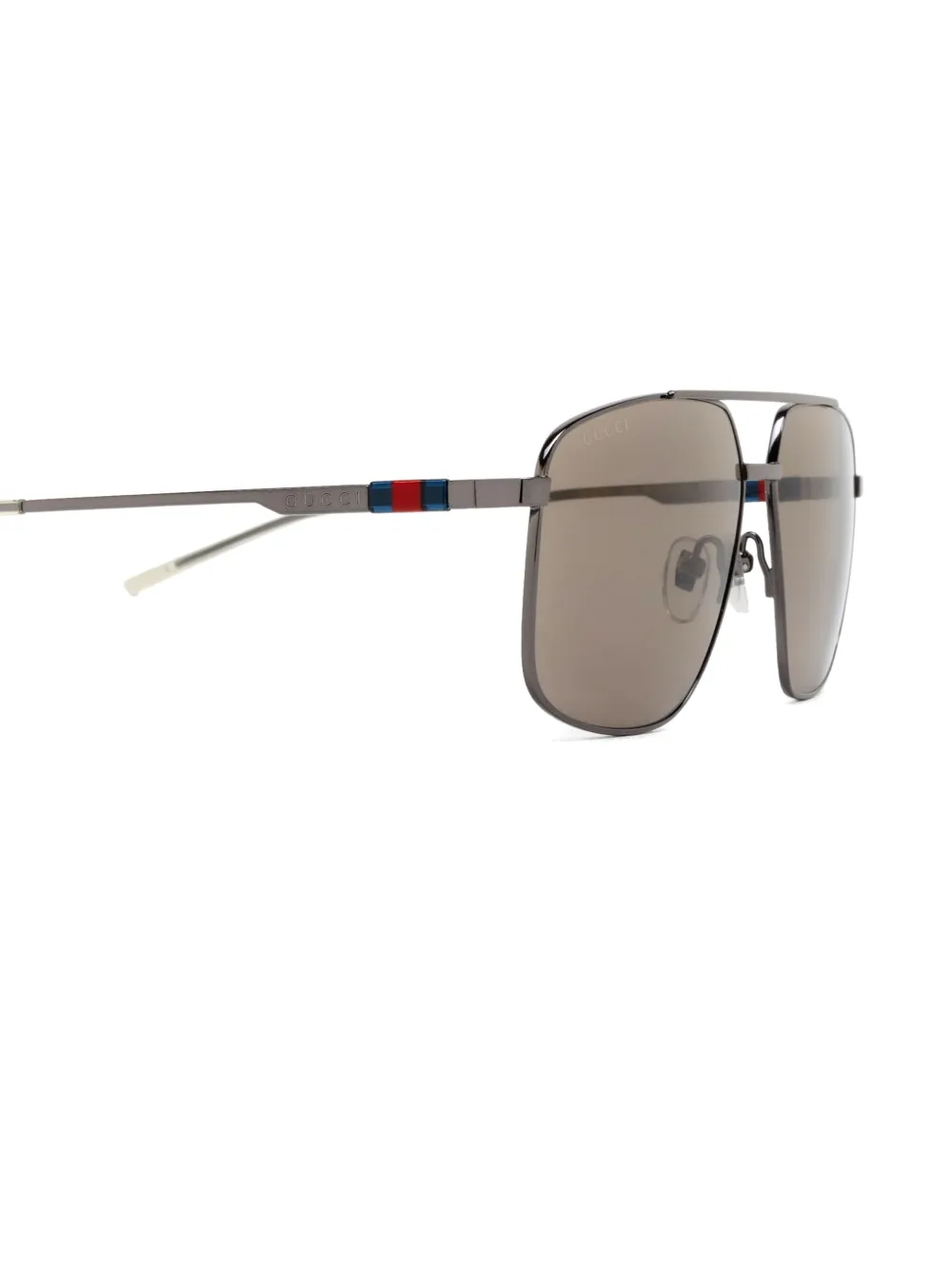 Gucci Eyewear Zonnebril met oversized montuur Grijs