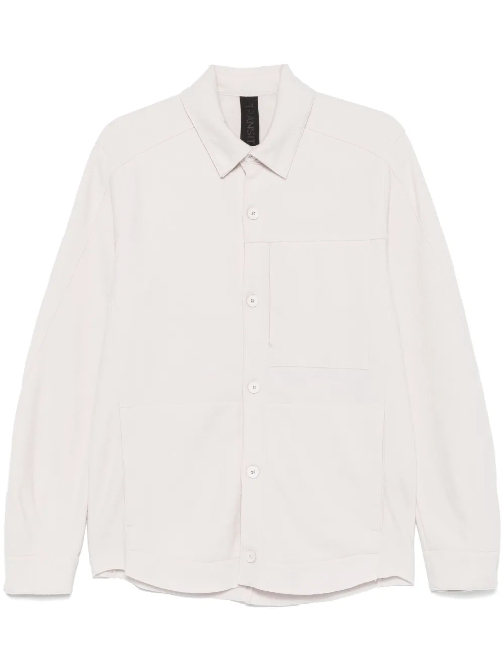 Transit virgin wool button-up overshirt | Neutrals | Image 1