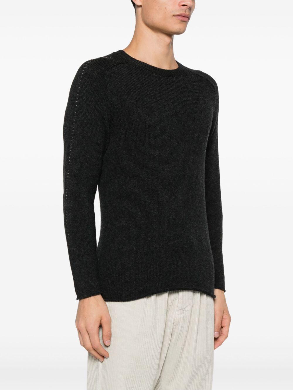 Shop Transit Virgin Wool Round-neck Sweater In 灰色