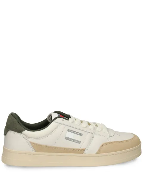 Tommy Jeans tonal-logo leather trainers