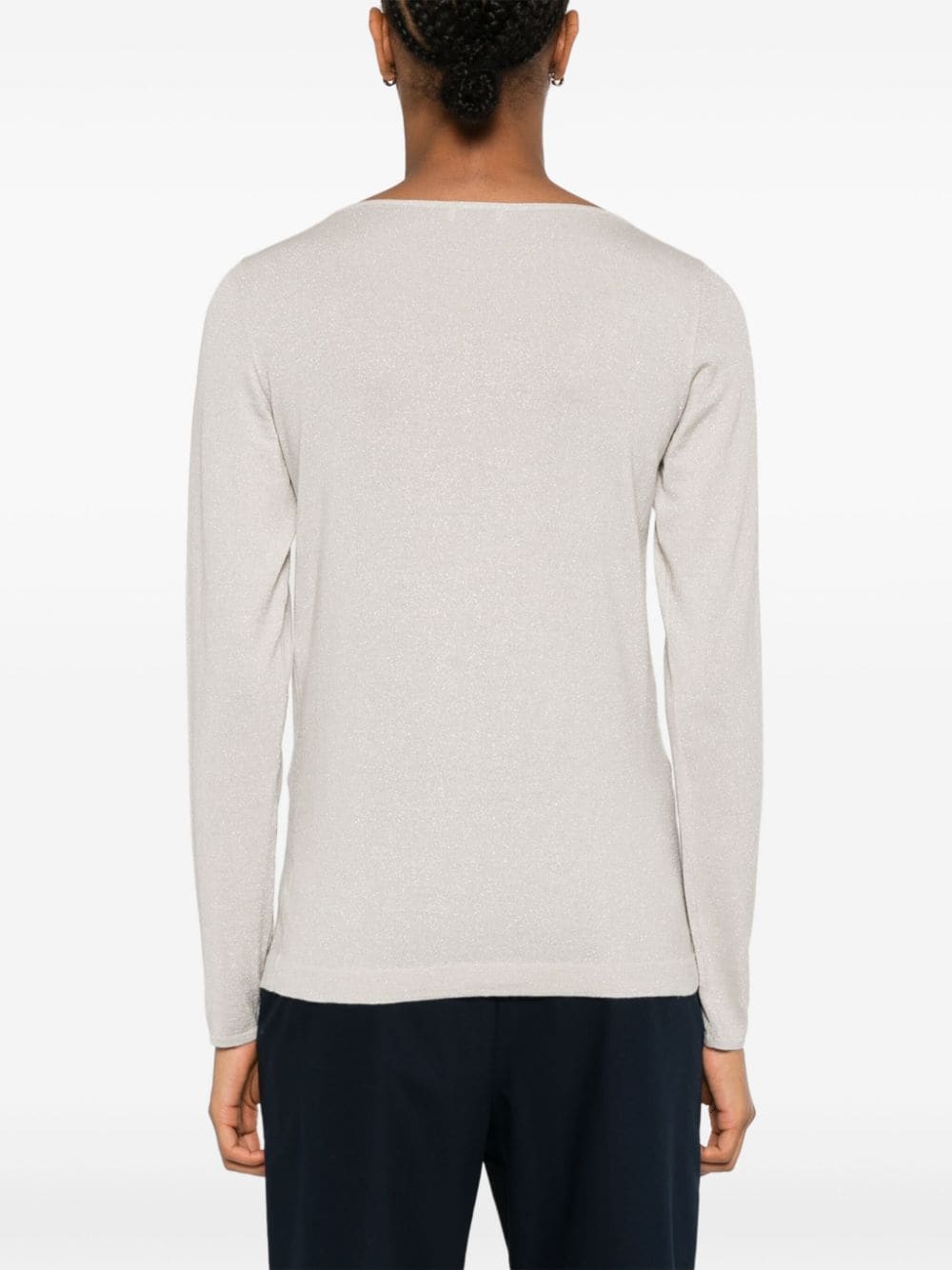 Shop Brunello Cucinelli Lurex-detailing Sweater In Grey