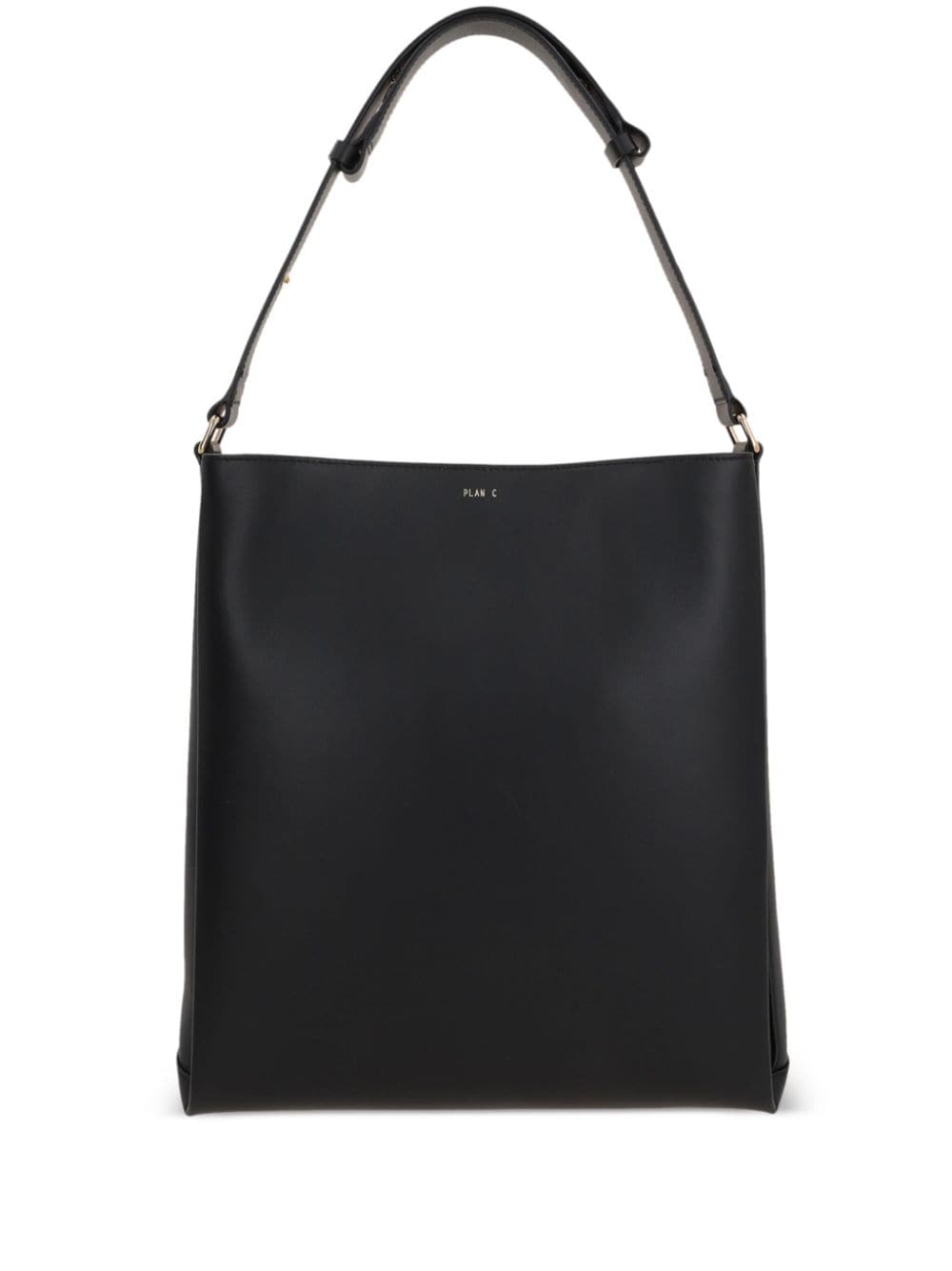 Plan C Shopper Leather Bag In Black