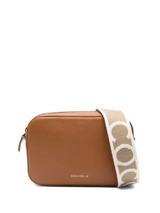 Sac Bandoulière COCCINELLE Tebe - Cuir De Vache - Marron Fondant - Taille S - Neuf Avec Étiquettes