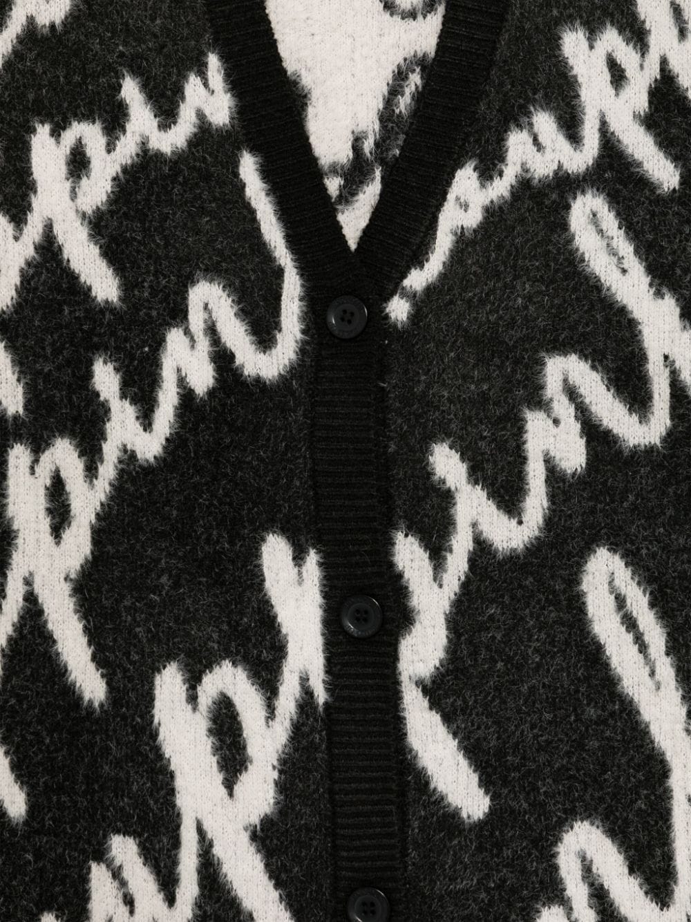 Shop Pinko Logo-intarsia Cardigan In Black