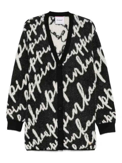 Pinko Kids logo-intarsia cardigan