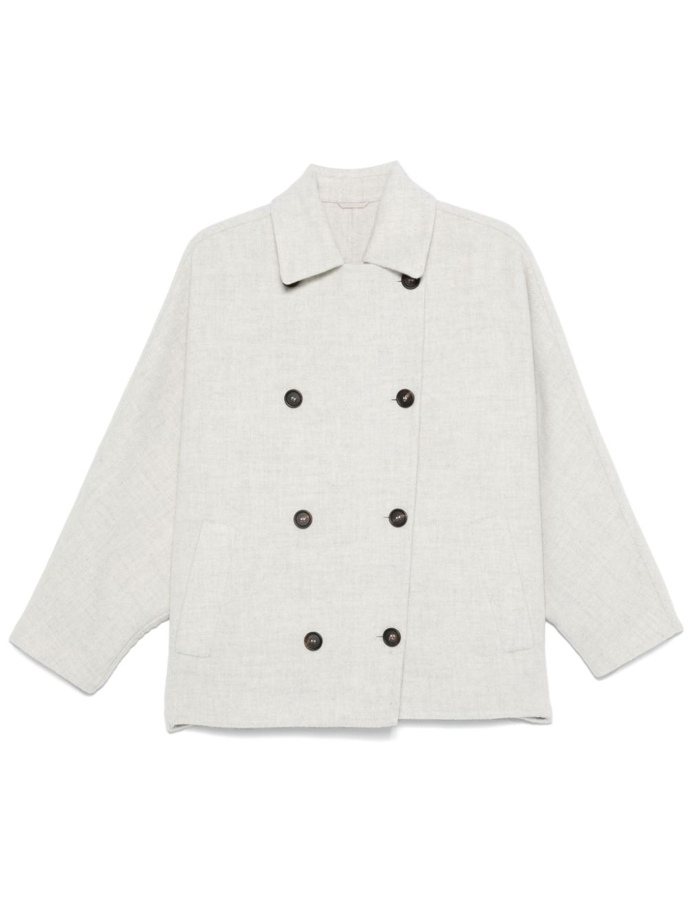 Brunello Cucinelli handcrafted peacoat - White