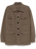 Tagliatore fleece shirt jacket - Brown