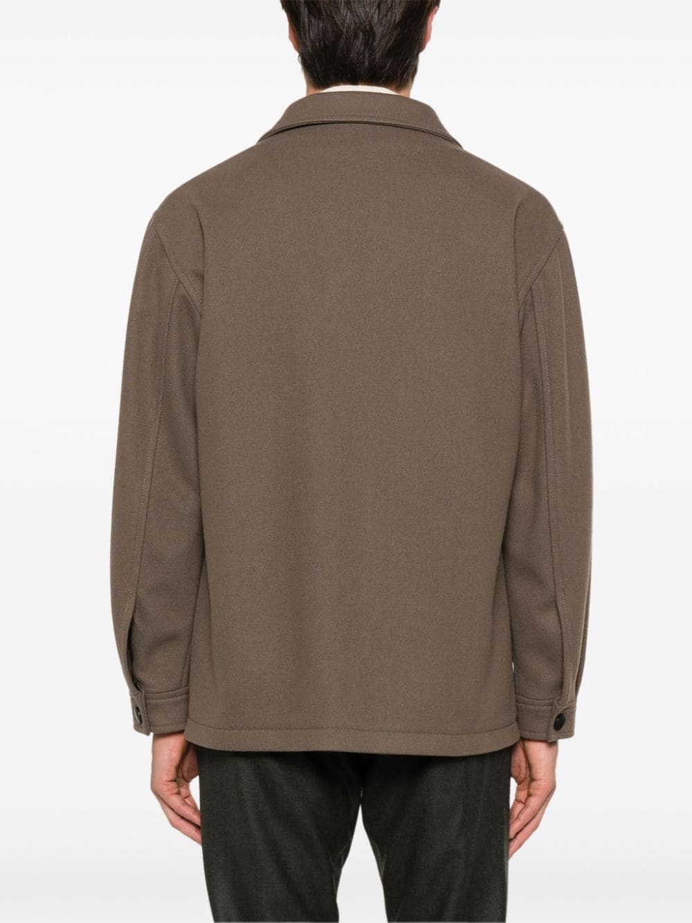 Shop Tagliatore Fleece Shirt Jacket In Brown