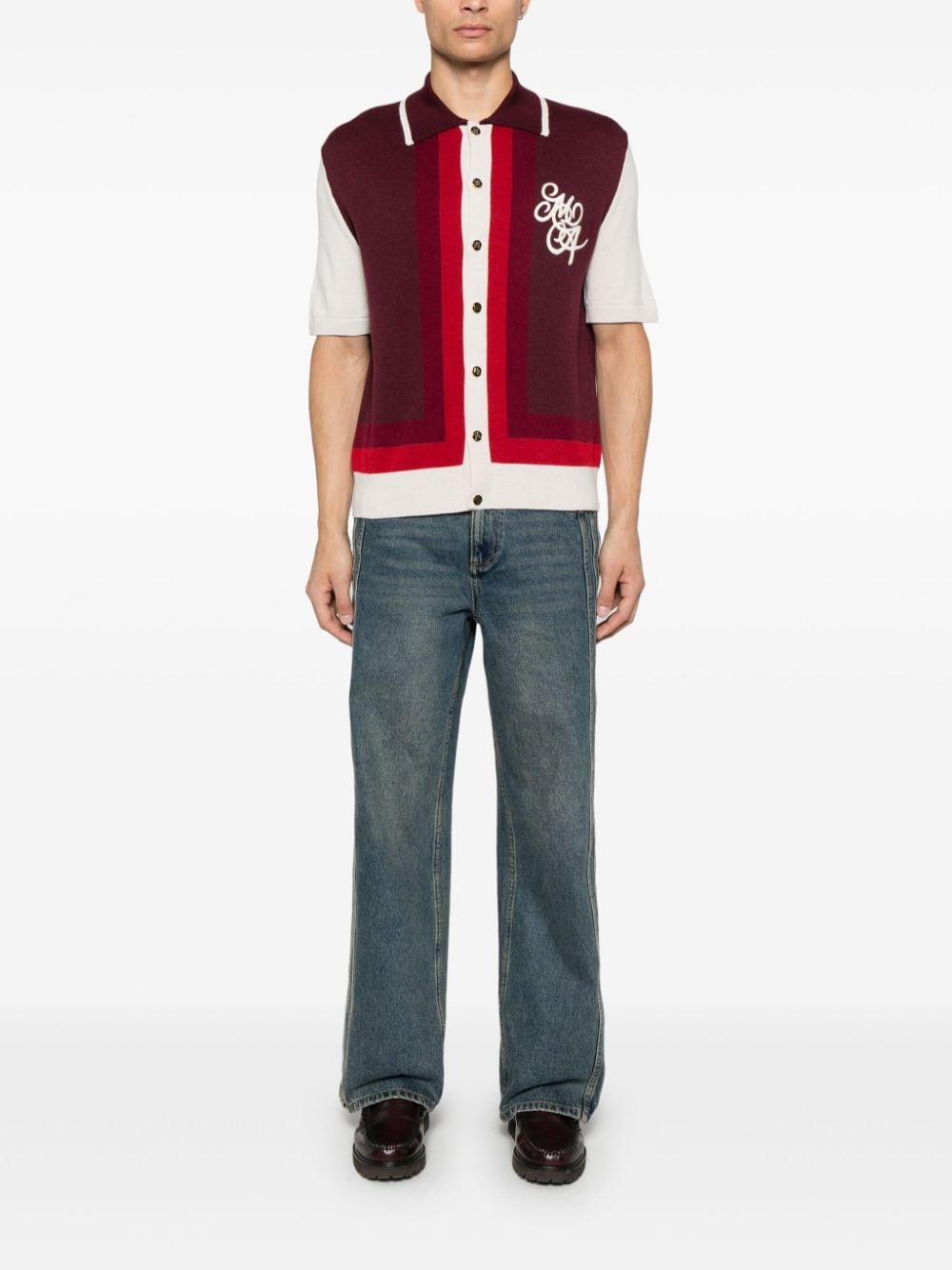 AMIRI logo-embroidered Polo Shirt | Red | FARFETCH