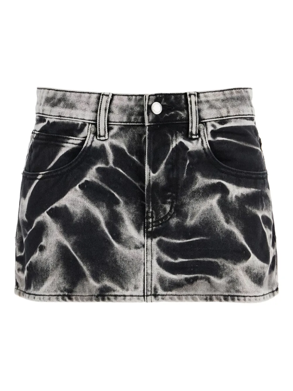 Alexander Wang acid-wash denim mini skirt Grijs