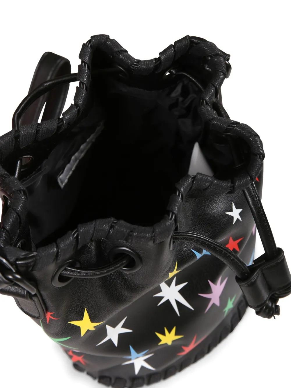 Stella Mccartney Star-print Bucket Bag In Black