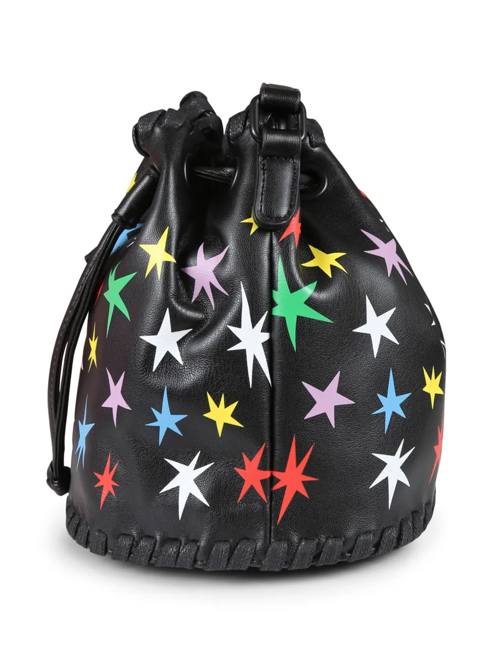 Stella Mccartney Star-print Bucket Bag In Black