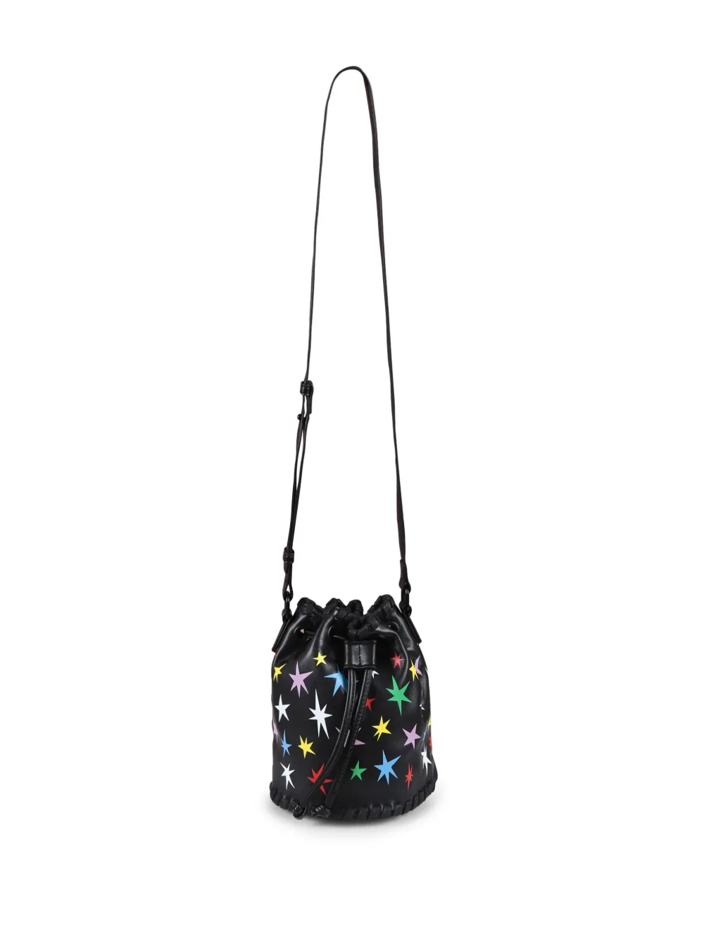 Stella Mccartney Star-print Bucket Bag In Black