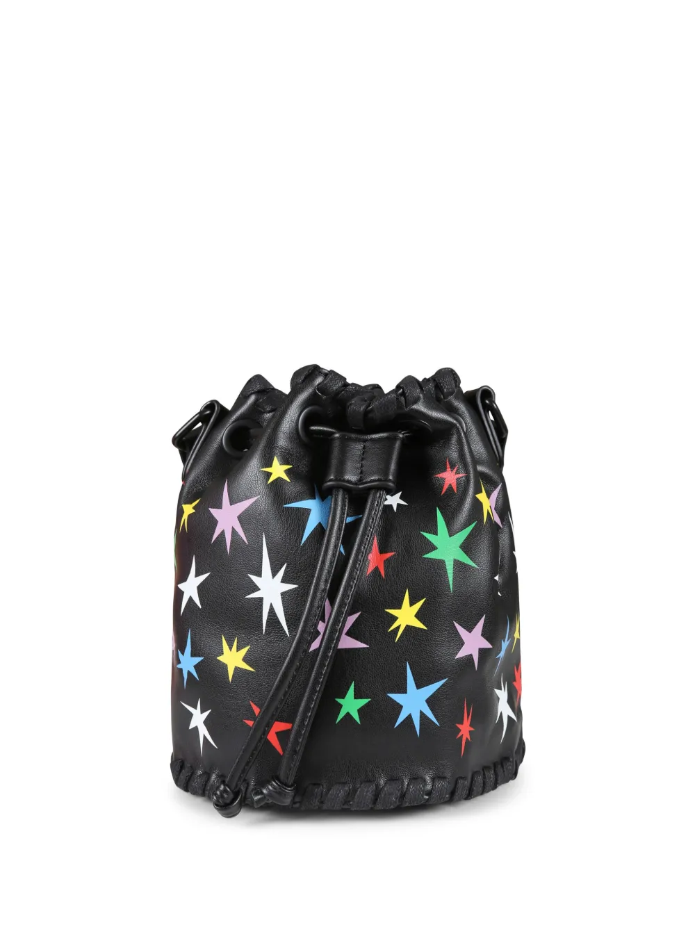 Stella Mccartney Star-print Bucket Bag In Black