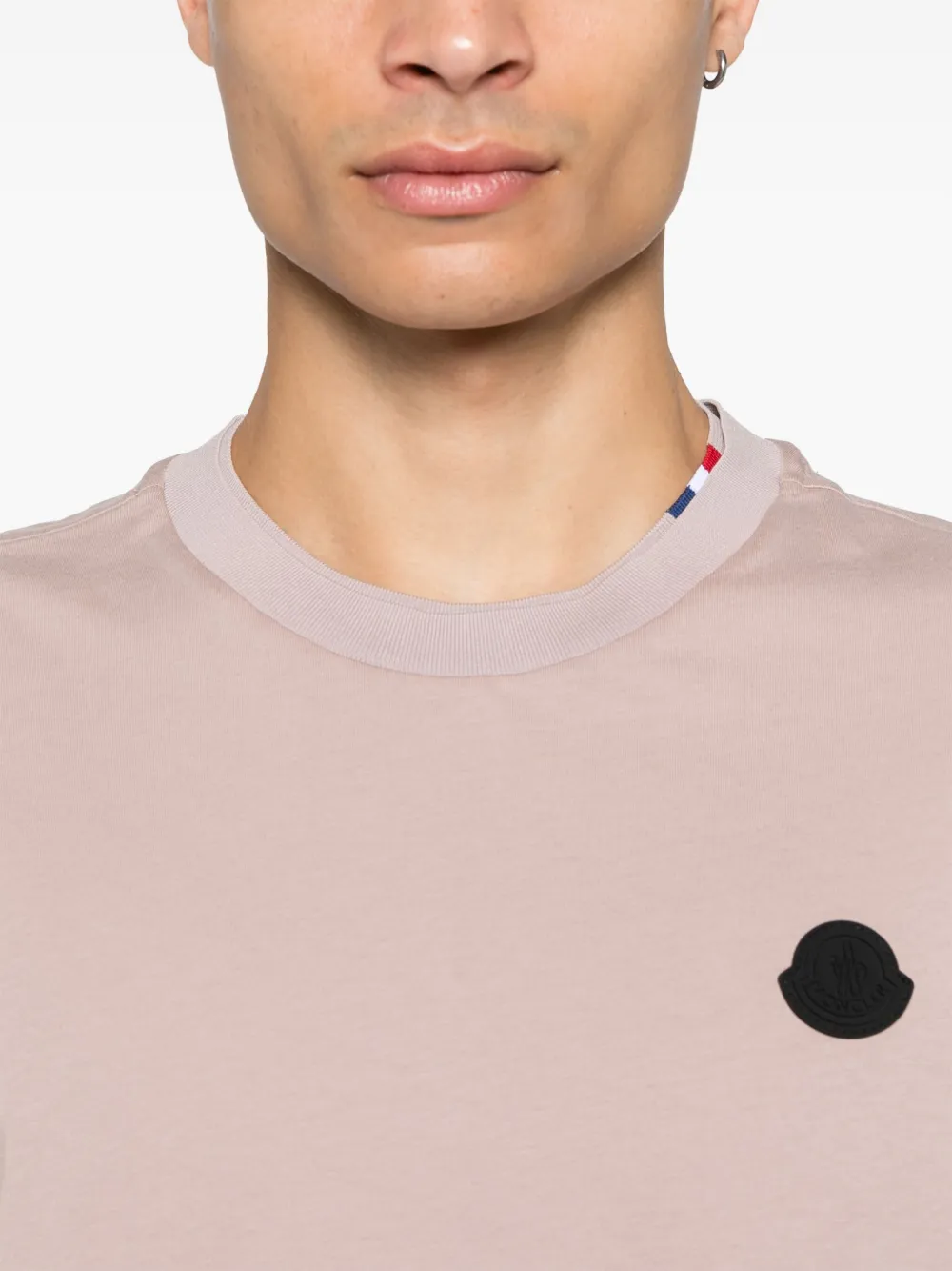 Moncler T-shirt met logopatch Beige