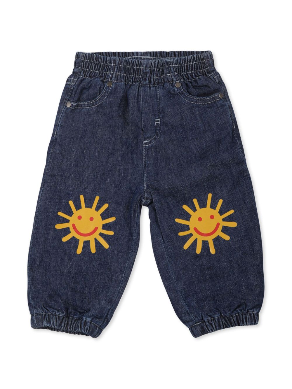 Stella McCartney Kids sun-print cotton jeans - Blue