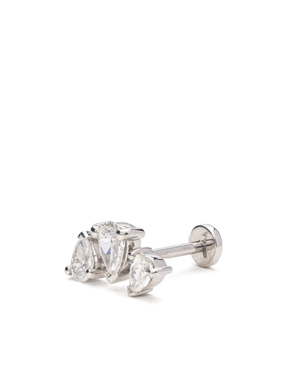 Shop Mad Precious & Ethical 18k White Gold Diamond Stud Earring In Silver