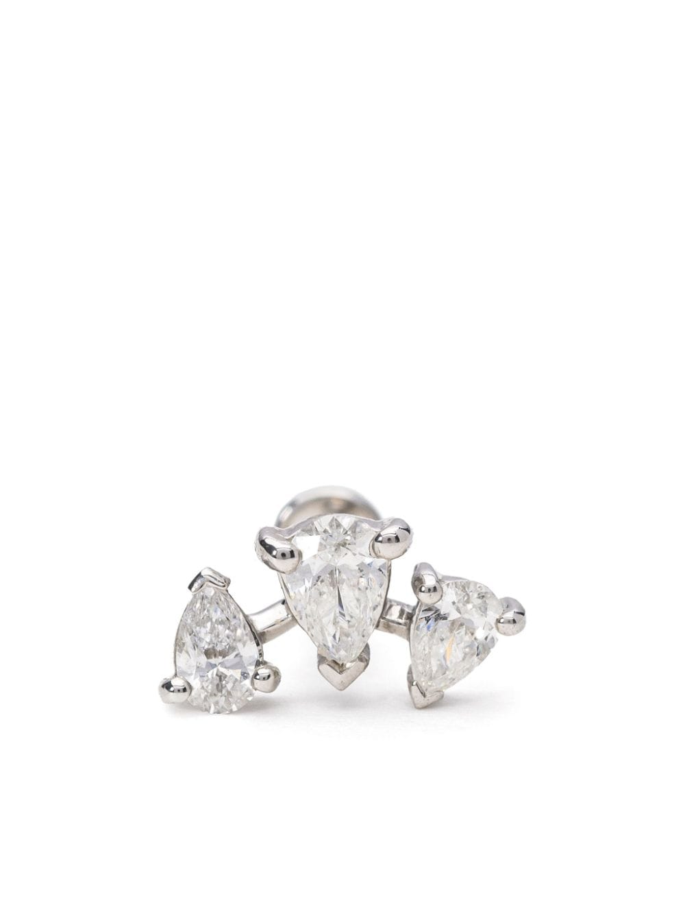 Shop Mad Precious & Ethical 18k White Gold Diamond Stud Earring In Silver