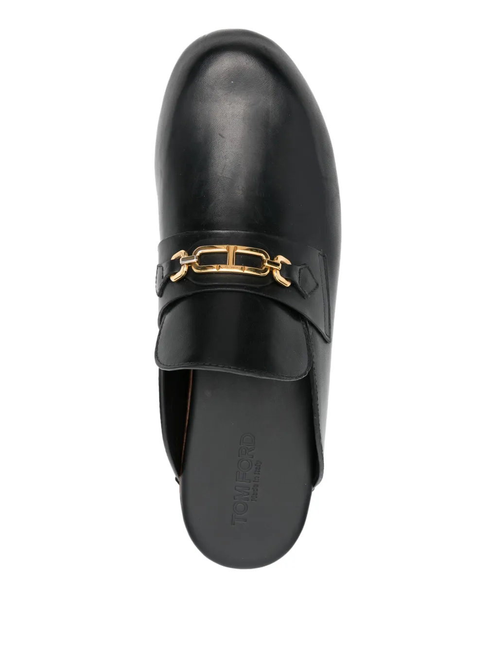 TOM FORD 50mm logo-plaque mules Black