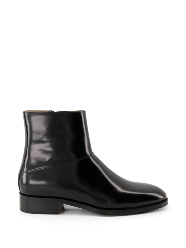 Valentino Garavani Black Leather Ankle Men\'s Boots Valentino Garavani Men main image 2