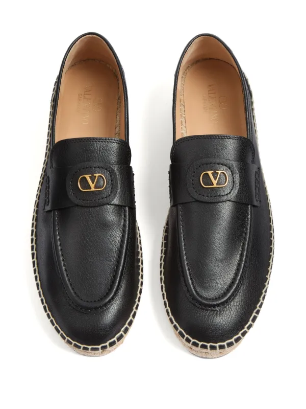 Valentino Garavani Palm Avenue Calfskin Loafers | Black | FARFETCH