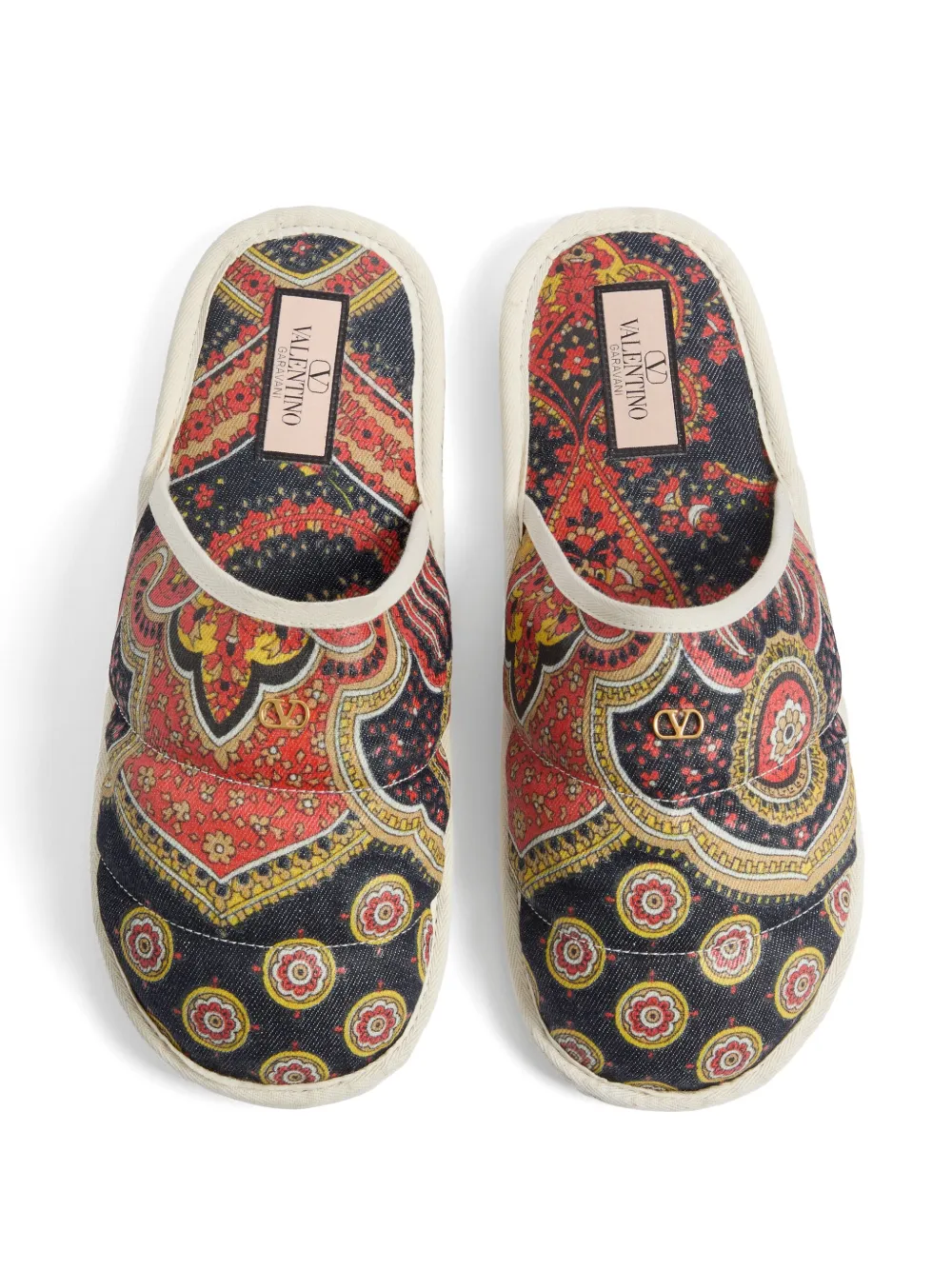 Valentino Garavani Slippers met paisley-print Grijs